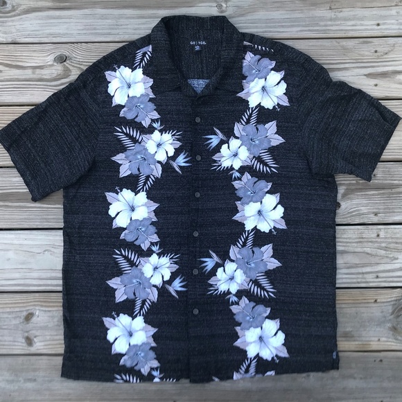 George Other - George Men Shirt Button Down Floral Hawaiian Shirt